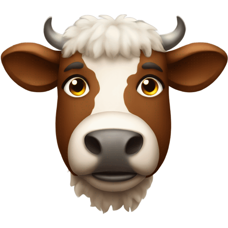 Brown fluffy cow emoji