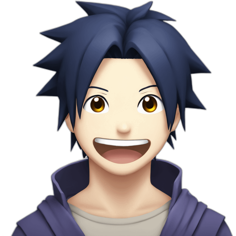 Sasuke Uchiha laughing emoji