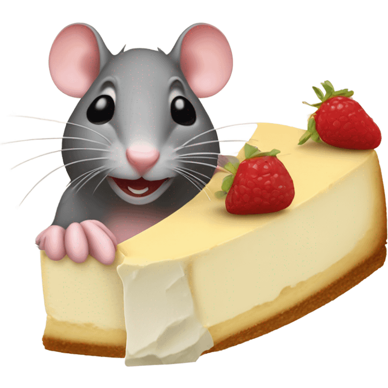 Rat eating cheese cake  emoji