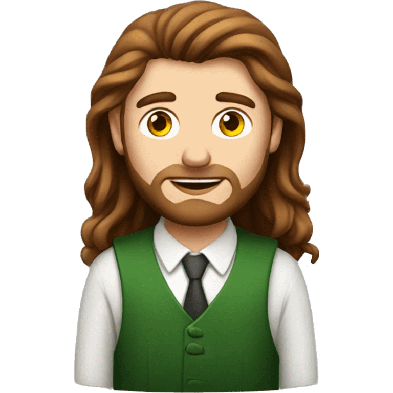 Irish guy with long brown hair heading to work emoji