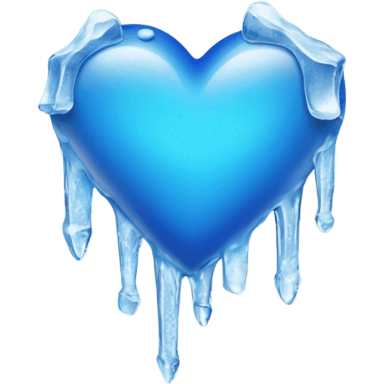 Blue heart with icicles emoji