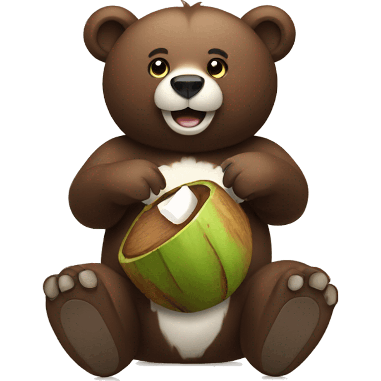 bear with a coconut emoji