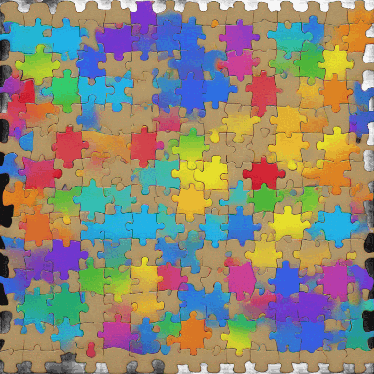 rainbow patchwork puzzle piece  emoji