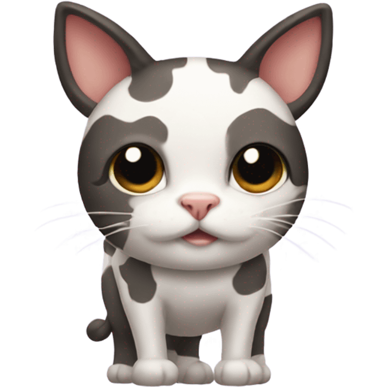 Cat with cow body emoji