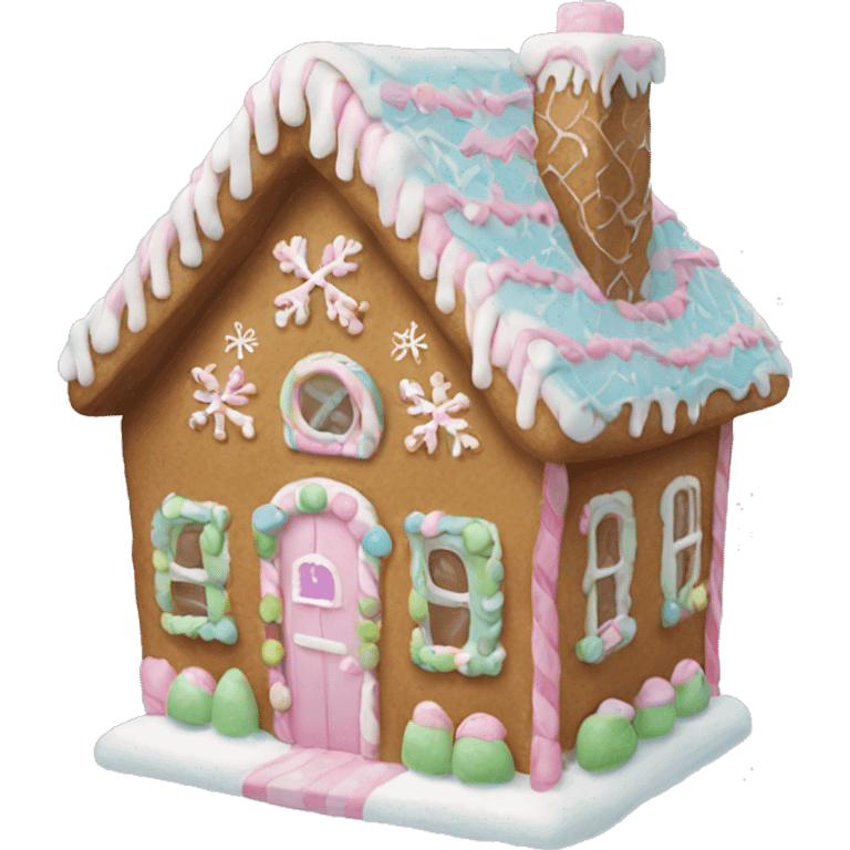 Pastel gingerbread house emoji