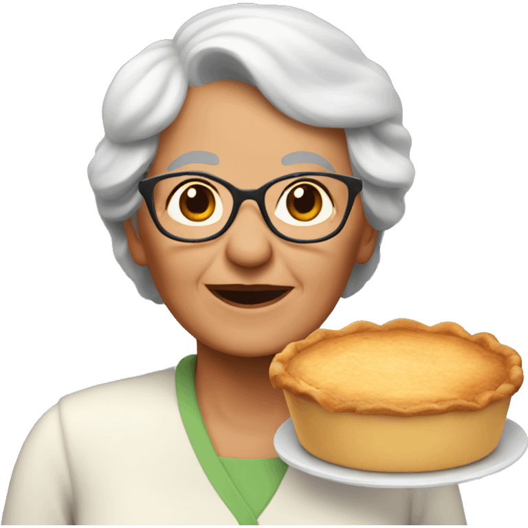 grandma with pie emoji