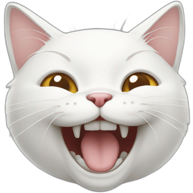 White cat laughing emoji