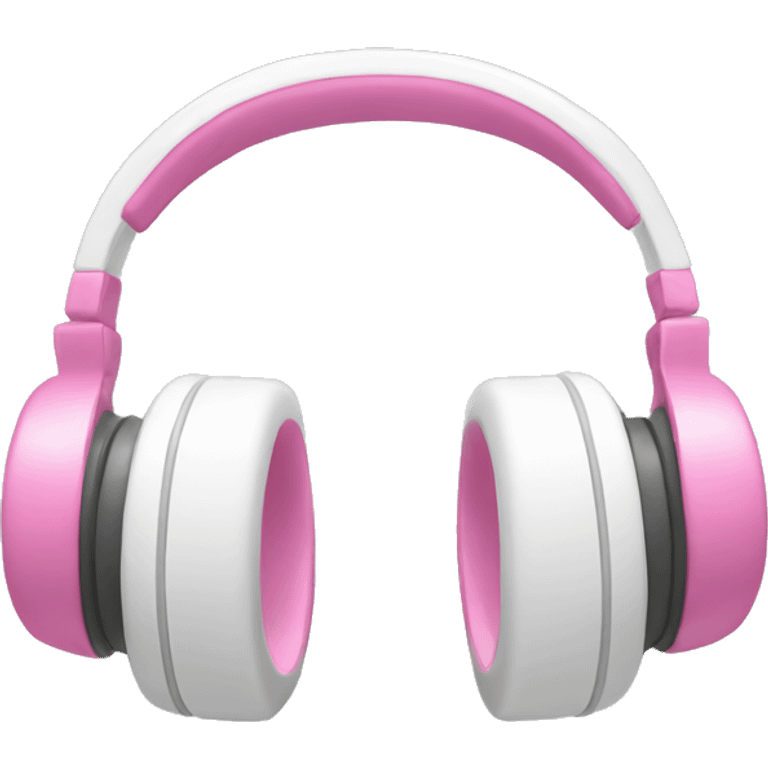 White headphones with pink bow emoji