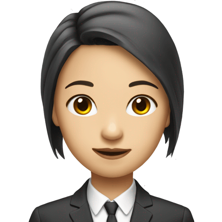 Asian girl with suit emoji