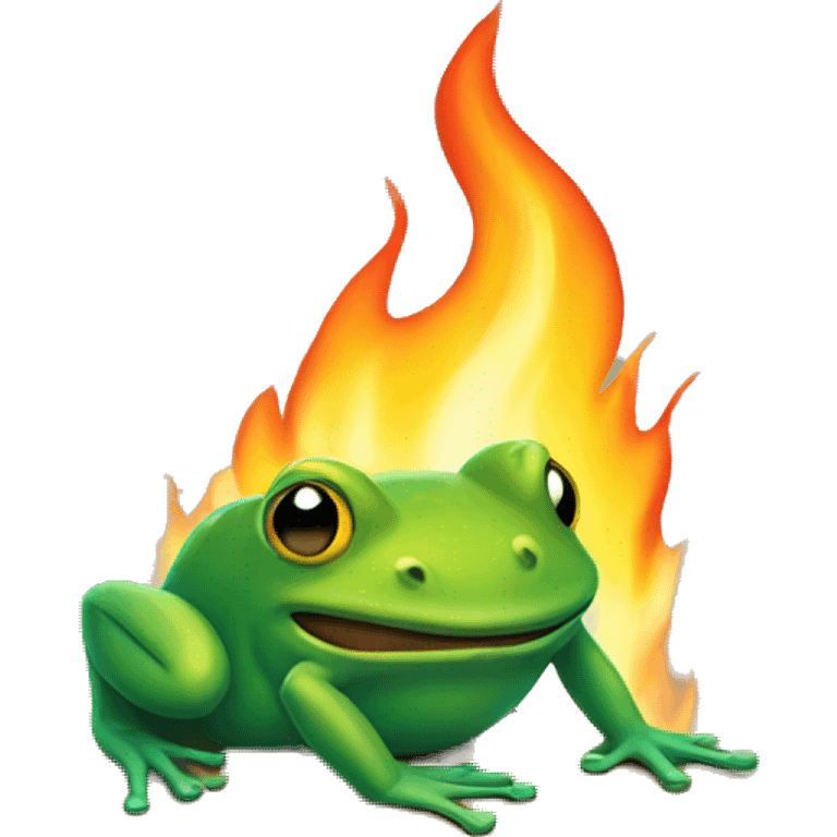 a frog on fire emoji