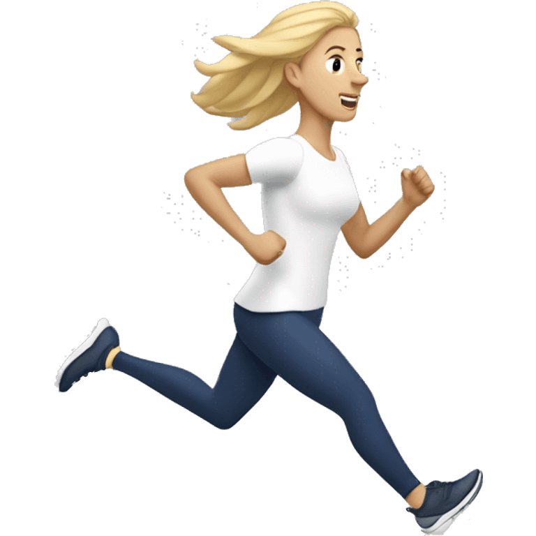 winter solstice white woman running training emoji