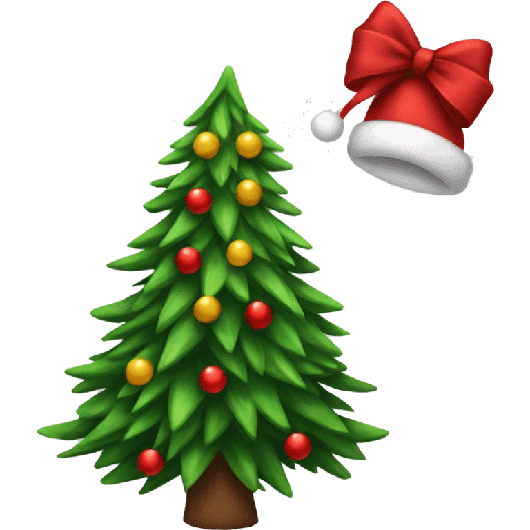 Pine Christmas tree with red bows emoji