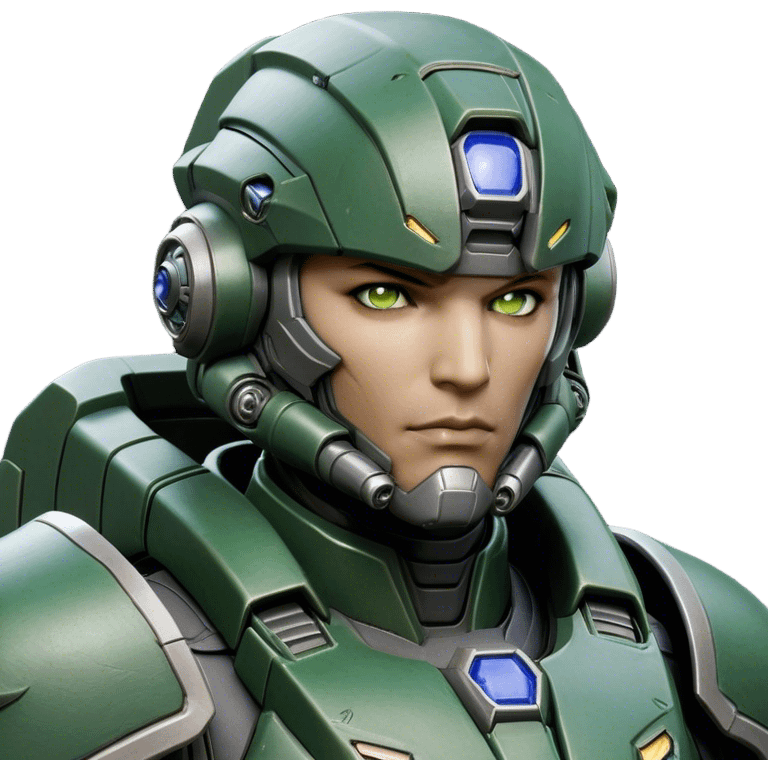 Cinematic Realistic StarCraft Terran Marine Portrait, depicted with rugged determination and futuristic military precision. Clad in advanced, intricately detailed tactical armor in consistent dark green and grey hues, his steely eyes and determined features exude unwavering resolve. Rendered with lifelike texture and dynamic, high-contrast lighting, high shine, noble and disciplined, capturing the essence of a legendary Terran Marine poised for interstellar battle. emoji