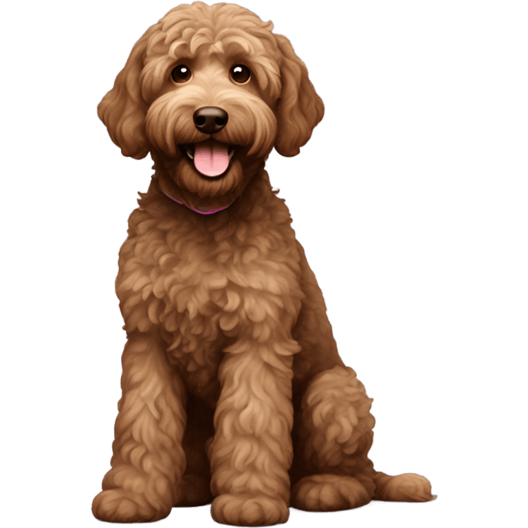 Brown labradoodle happy  emoji