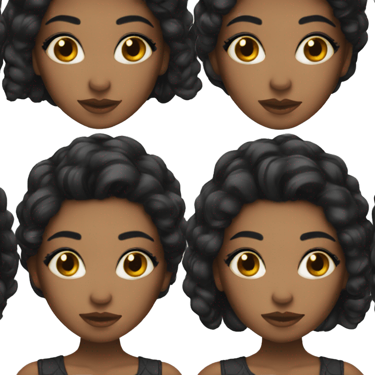 Black hair girl makeup emoji