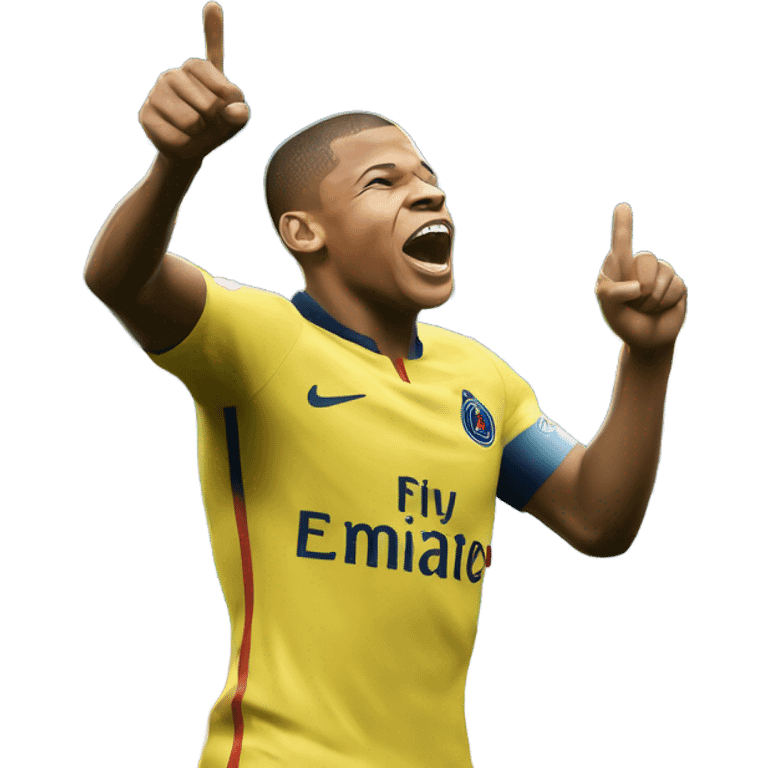 Kylian Mbappe celebrating emoji