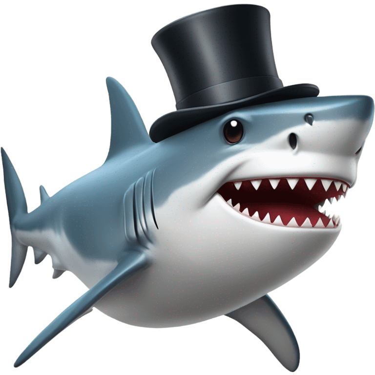 Shark with a top hat emoji