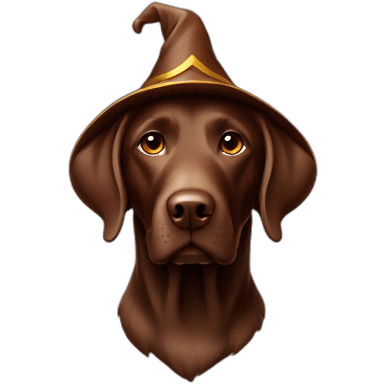 Labrador Retriver chocolate color looks like a wizard emoji