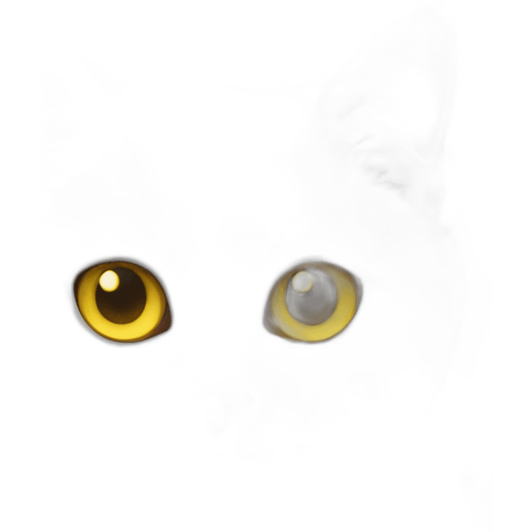 white cat with yellow eyes emoji