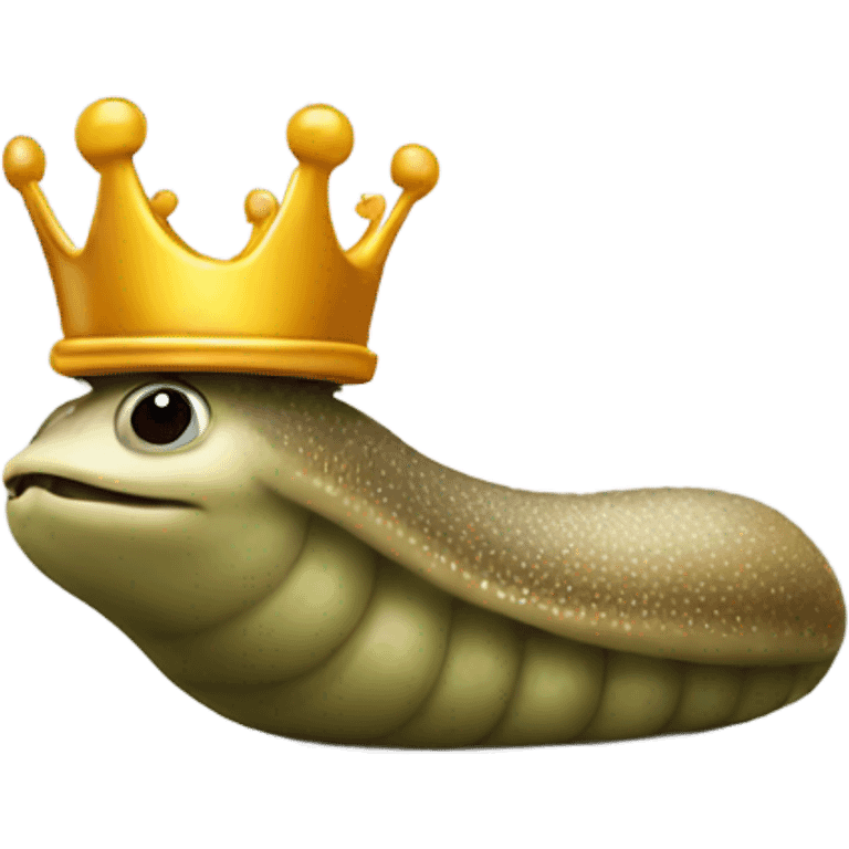 Slug wearing a crown emoji