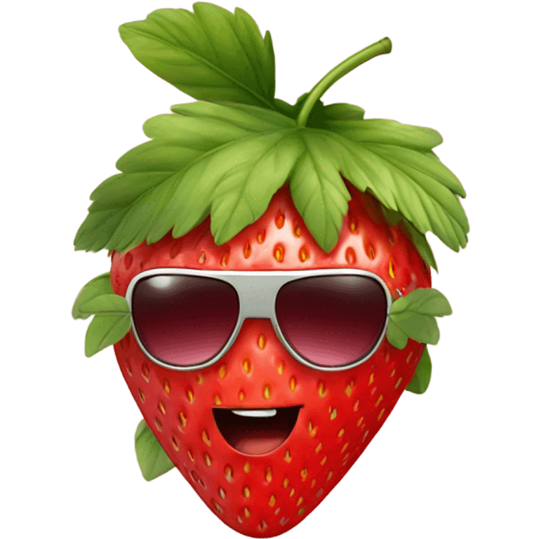 Strawberry wearing sunglasses emoji