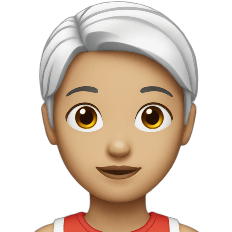 Girl white, with red short hair emoji