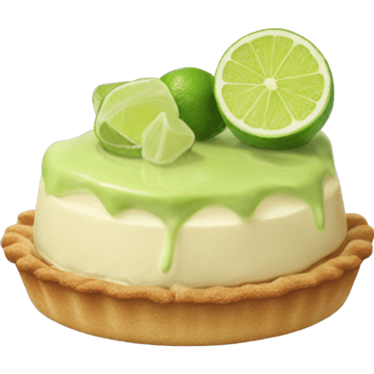 Keylime pie with a dog on top of it and a rocky emoji