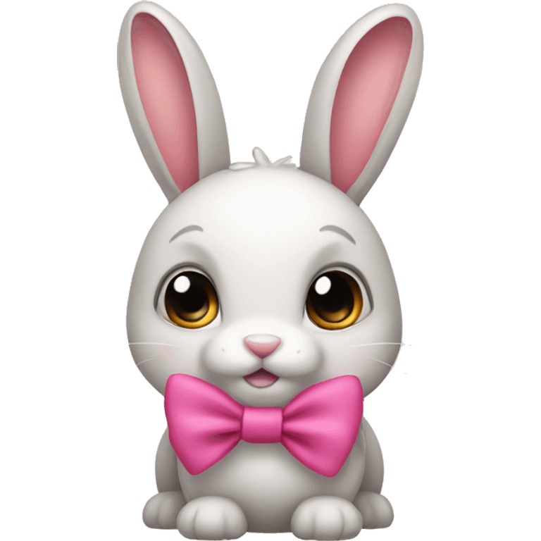 bunny with pink bow emoji