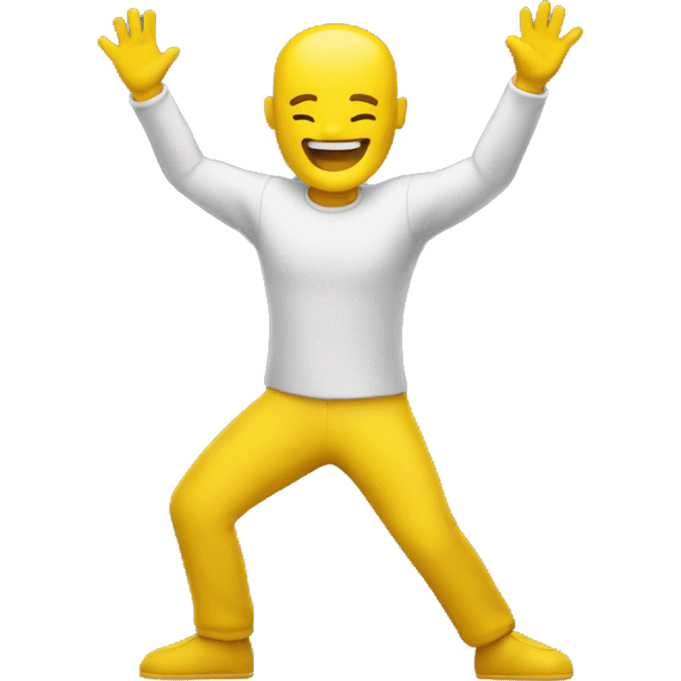 Yellow man (full body) (hands raised) (side view) emoji