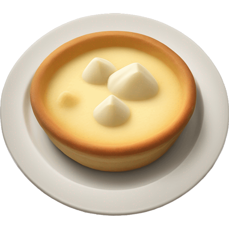 milk and semolina dessert called galaktoboureko in a plate emoji