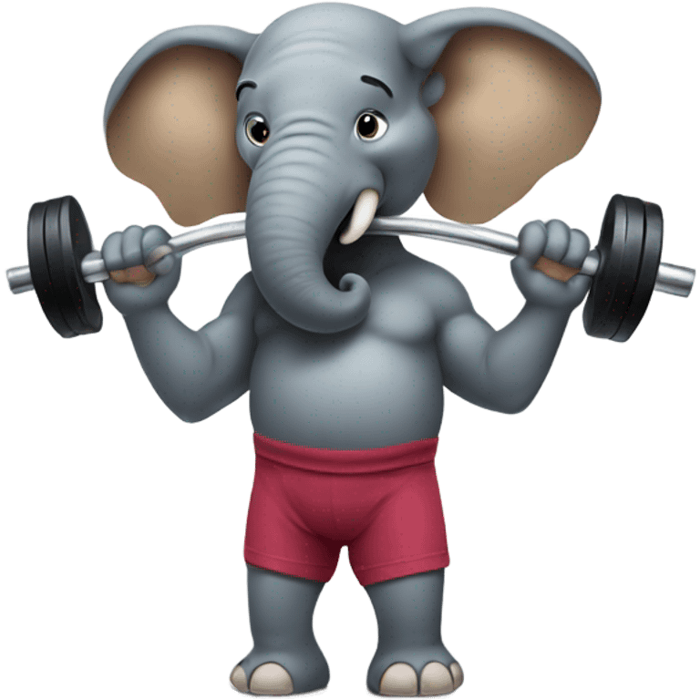 Sick elephant lifting weights emoji