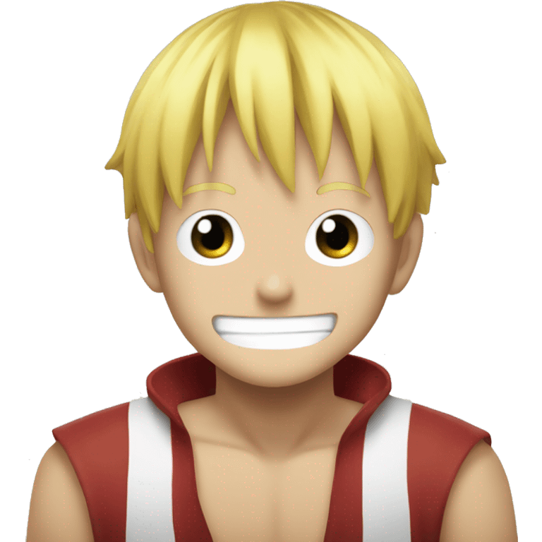 Luffy from One Piece anime with blonde hair emoji