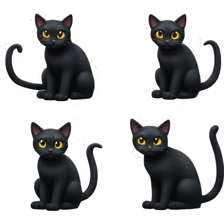 evil scary black cat emoji