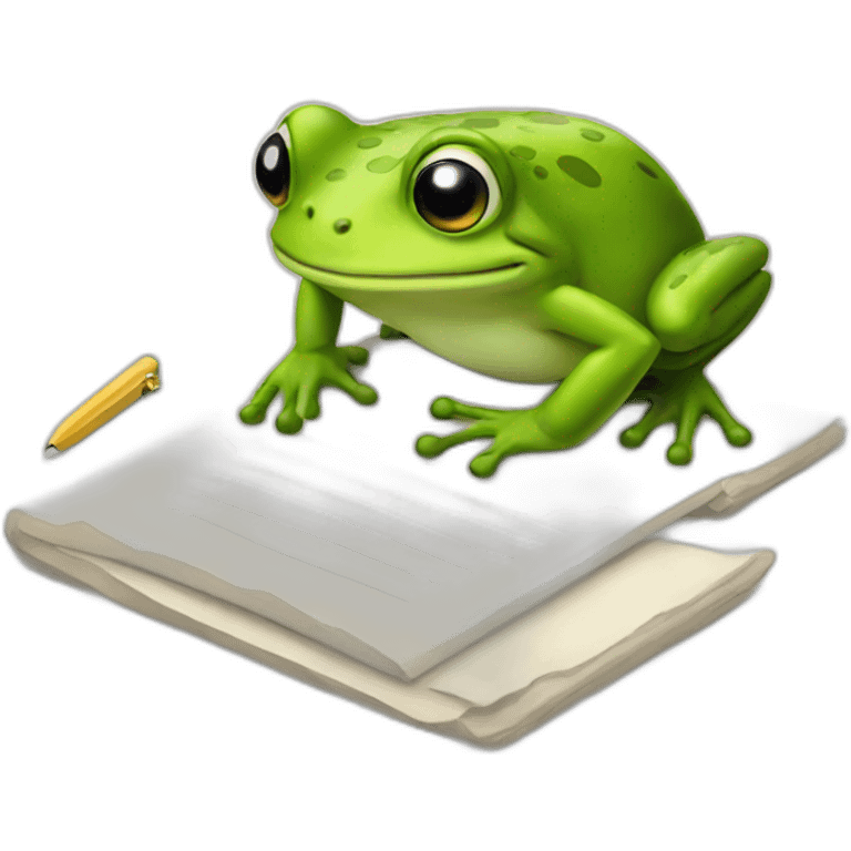 frog writing notes emoji