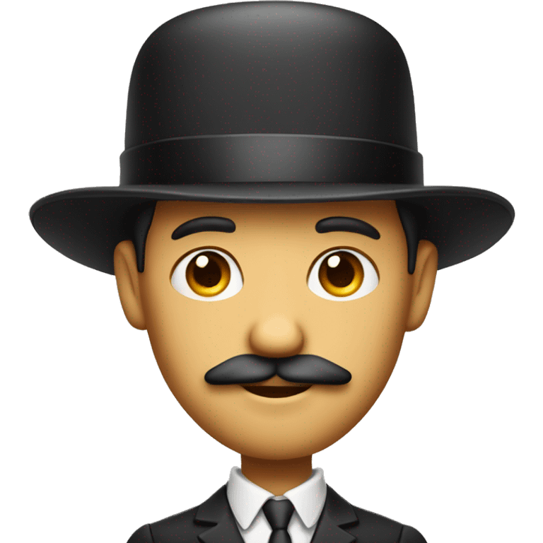 man with a bowler hat and a small mustache  emoji