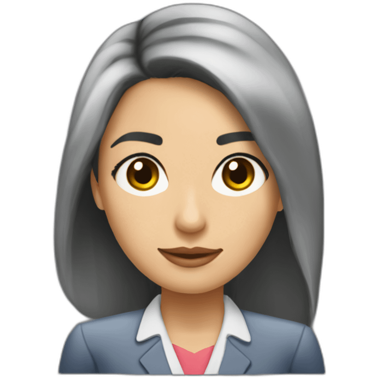 Secretaria joven morena cabello lacio largo emoji