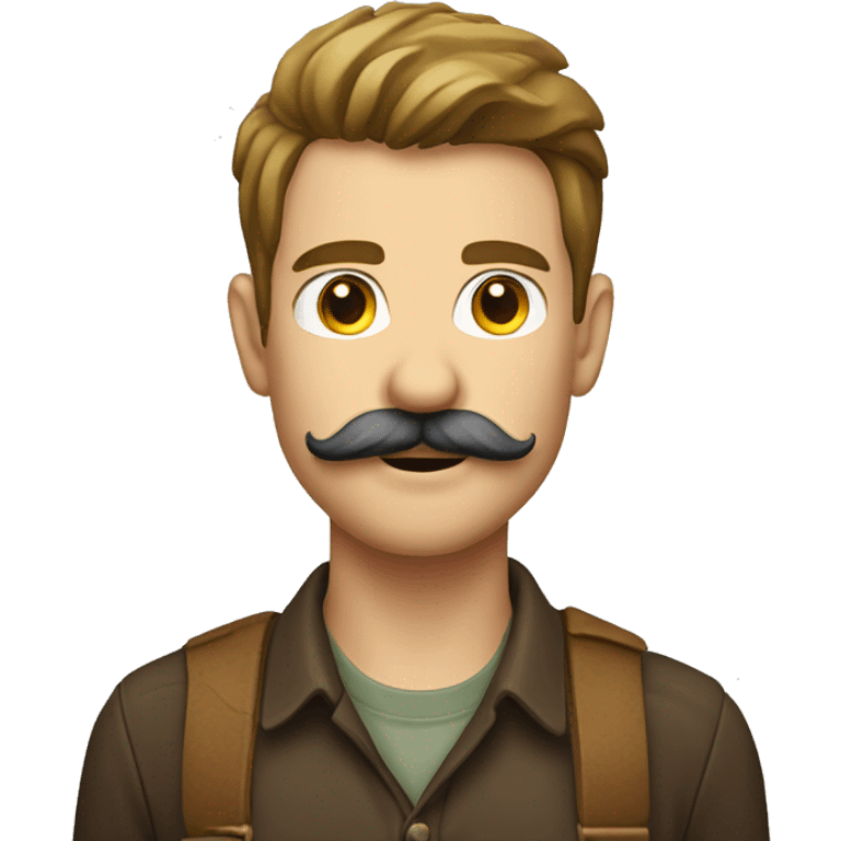 forester with mustache on upper lip only emoji