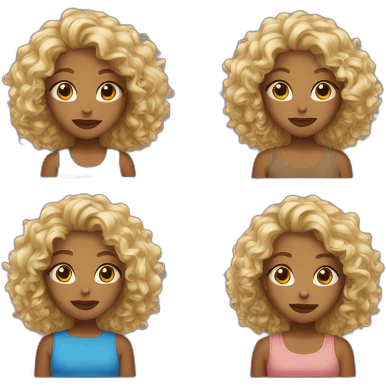 Curly girl blonde and brown skin emoji