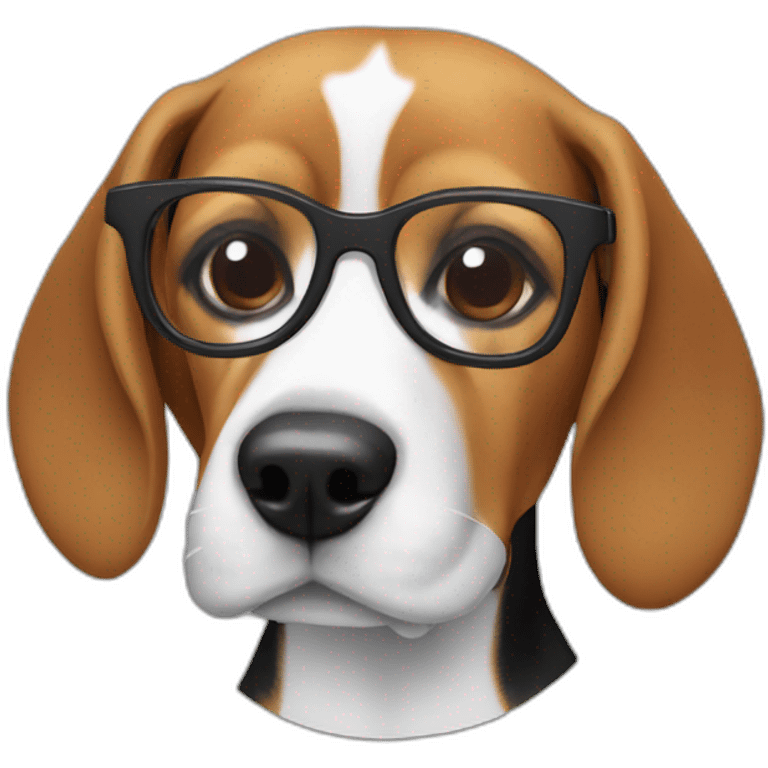 Beagle with glasses emoji