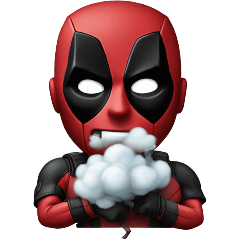 Deadpool with smoke emoji