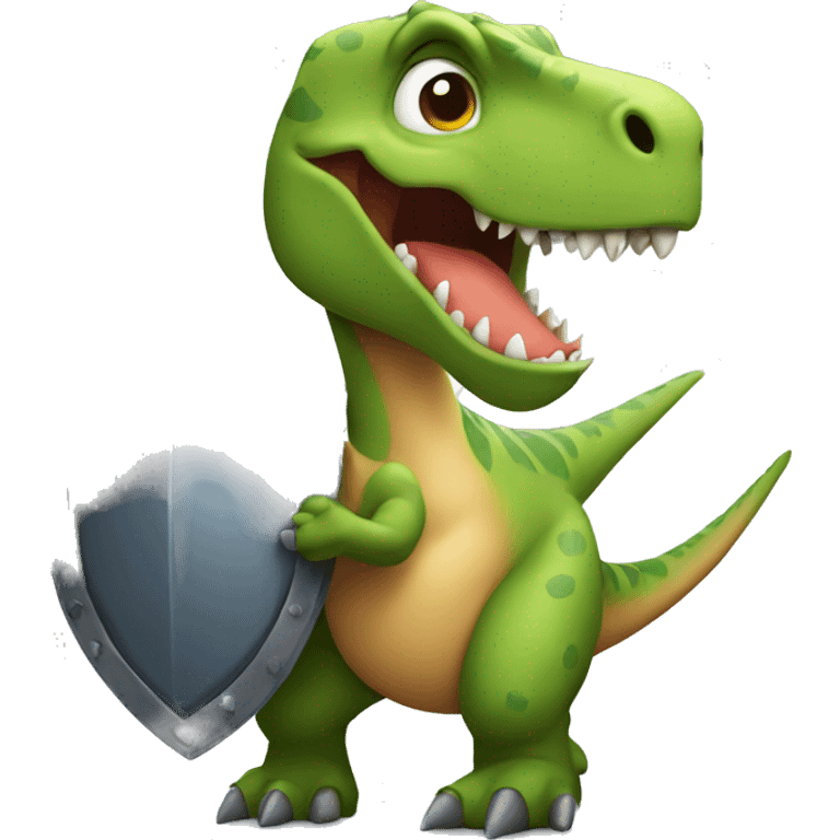 DInosaur Holding Shield emoji