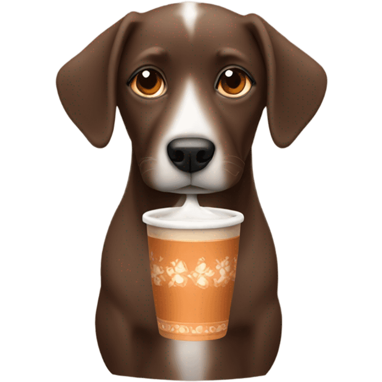 dog drinking hot chocolate  emoji