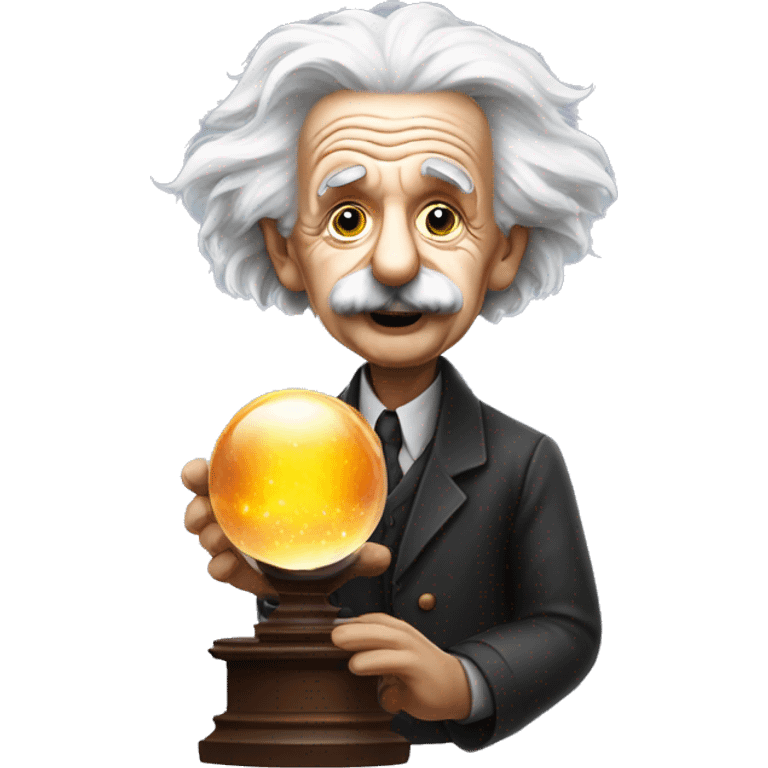 Albert Einstein with crystal ball emoji