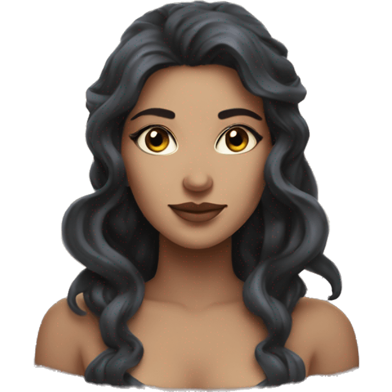 Brunette moon goddess emoji