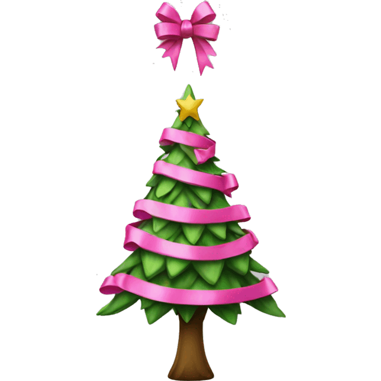 Christmas tree with pink bows emoji