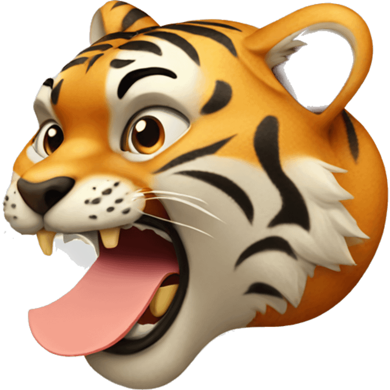 Tiger eating pizza emoji