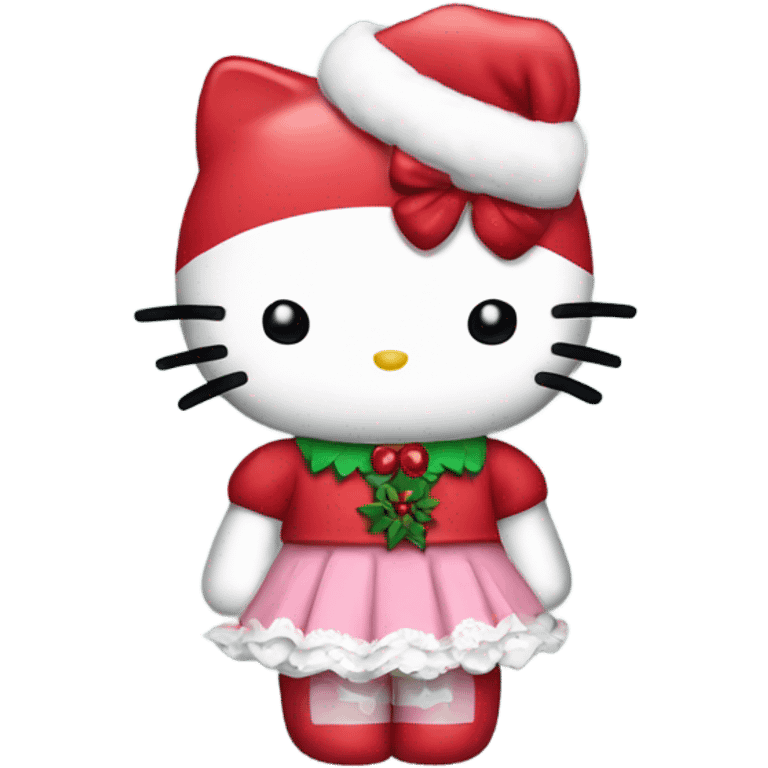 Hello kitty with a Christmas dress emoji