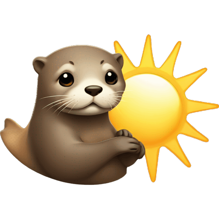 Otter with a sun emoji