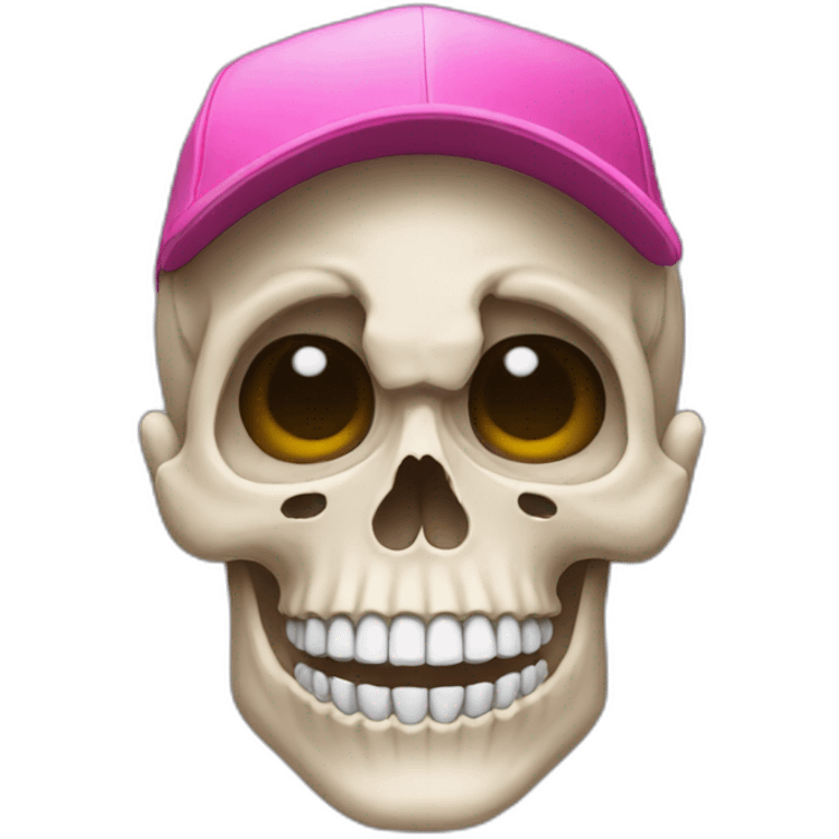 skull with a pink baseball cap emoji