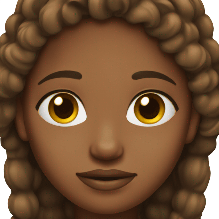 Brown hair brown skin girl emoji